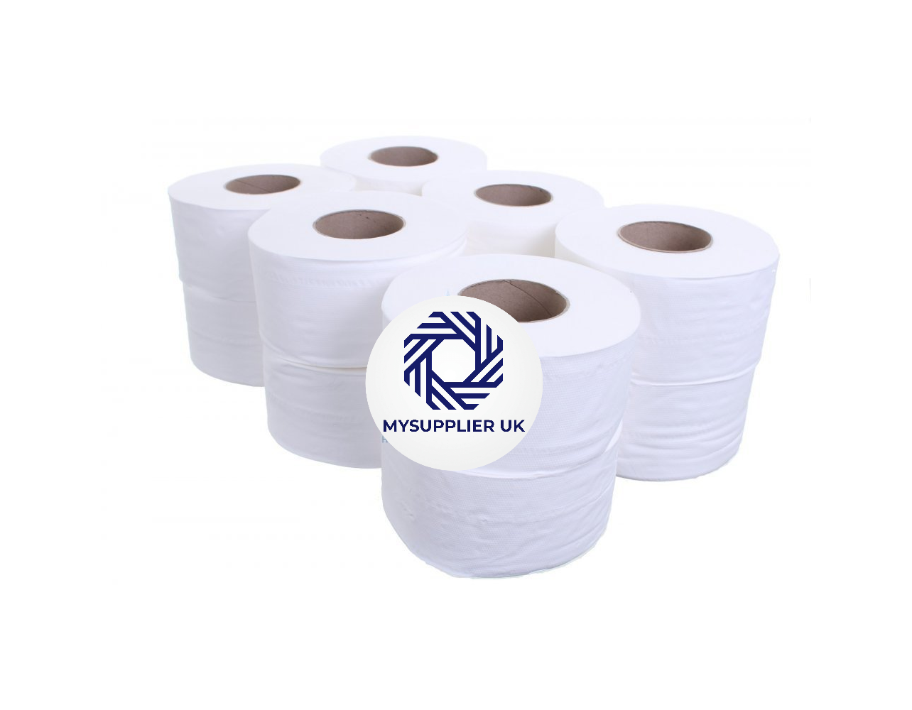 Jumbo Mini Toilet Rolls - 2 Ply - Embossed 12 Rolls - Bulk Toilet Paper