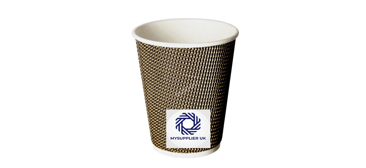 8-12-16 OZ VIP LUXURY RIPPLE WALL BROWN DOTTED COFFEE CUPS - PACK OF 1000