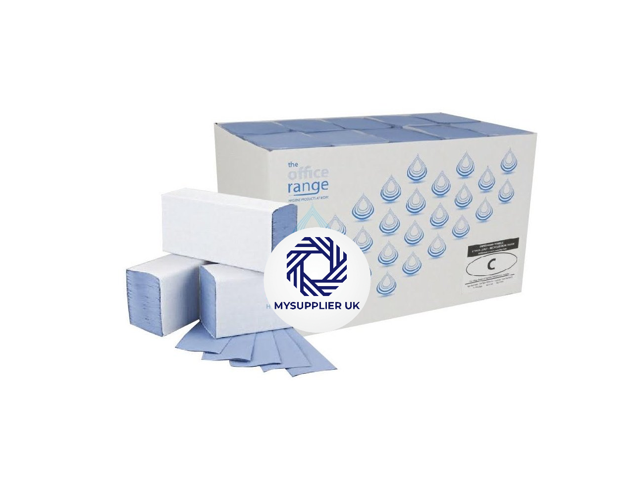 The Office Range 2 Ply - Blue - Interleaved - Paper Hand Towels