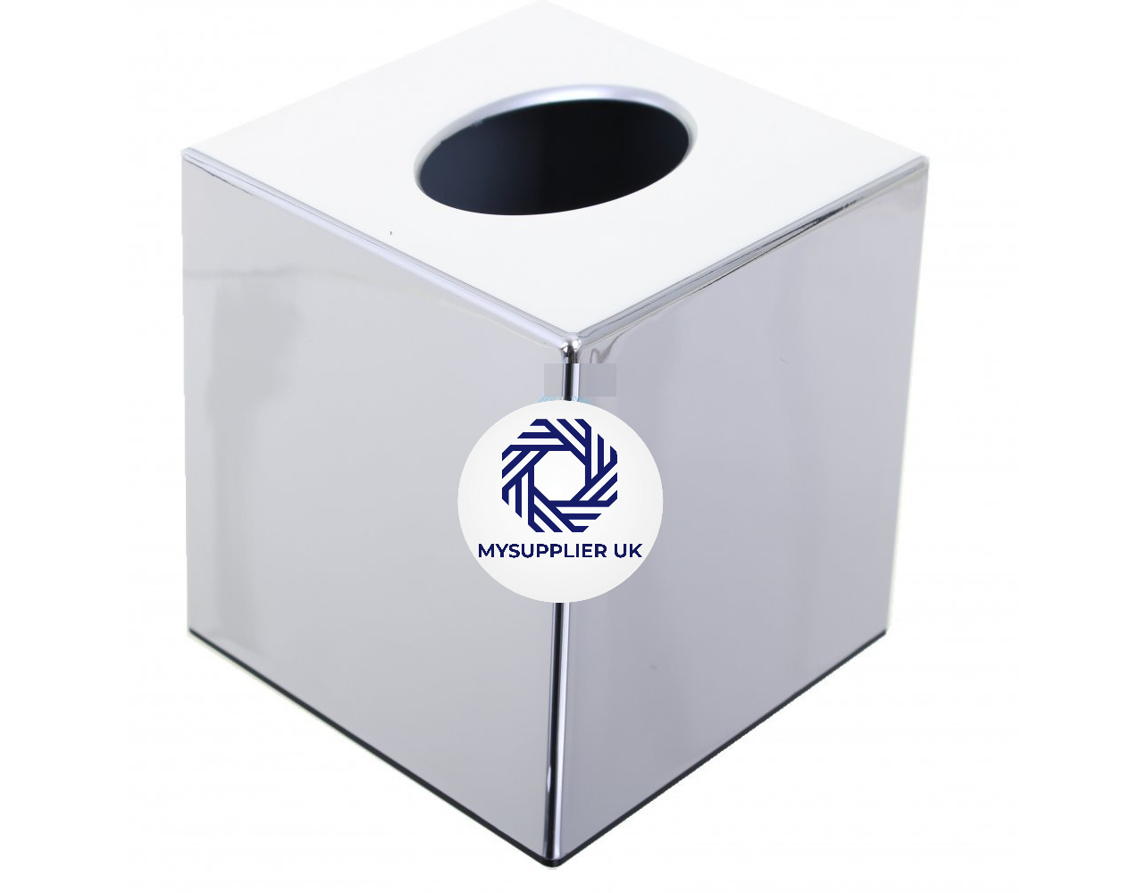 Cubed Tissue Box Cover - Polished Chrome - 1 Dispenser